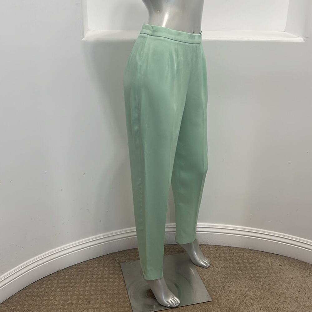 Cheap And Chic By Moschino Women High Waist Slim Leg Ankle Pants Green Size 8 - Picture 4 of 11